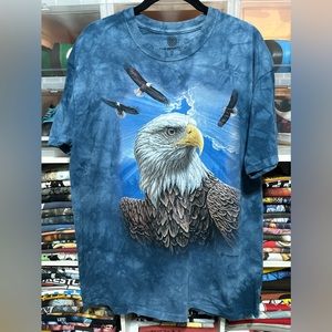 The Mountain Big Eagle Nature Tie Dye Graphic Tee Large